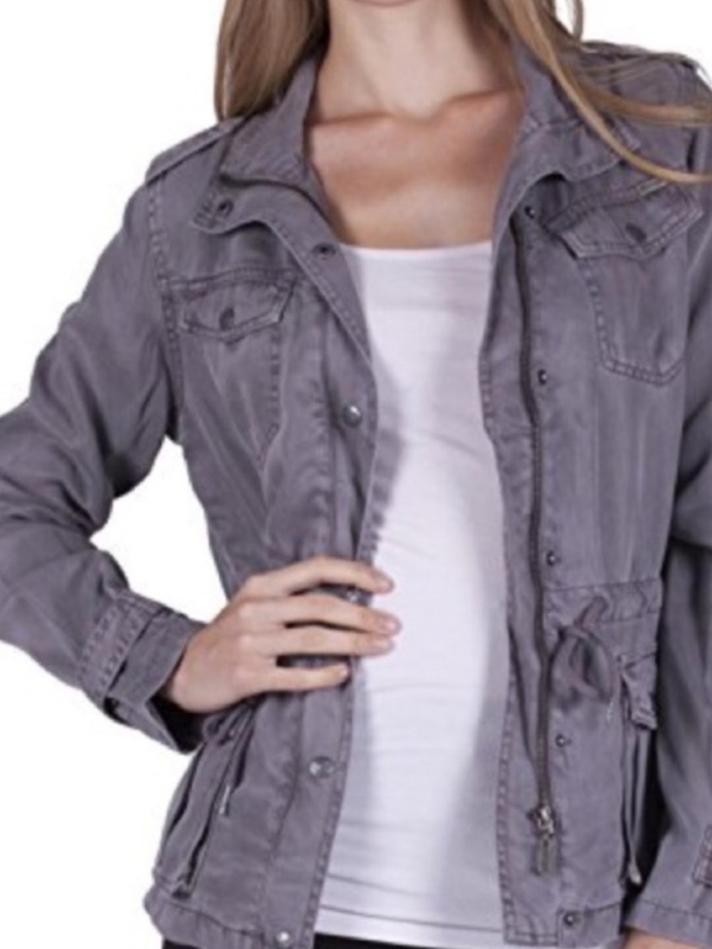 Max Jeans TENCEL Anorak Utility Jacket Gray Medium